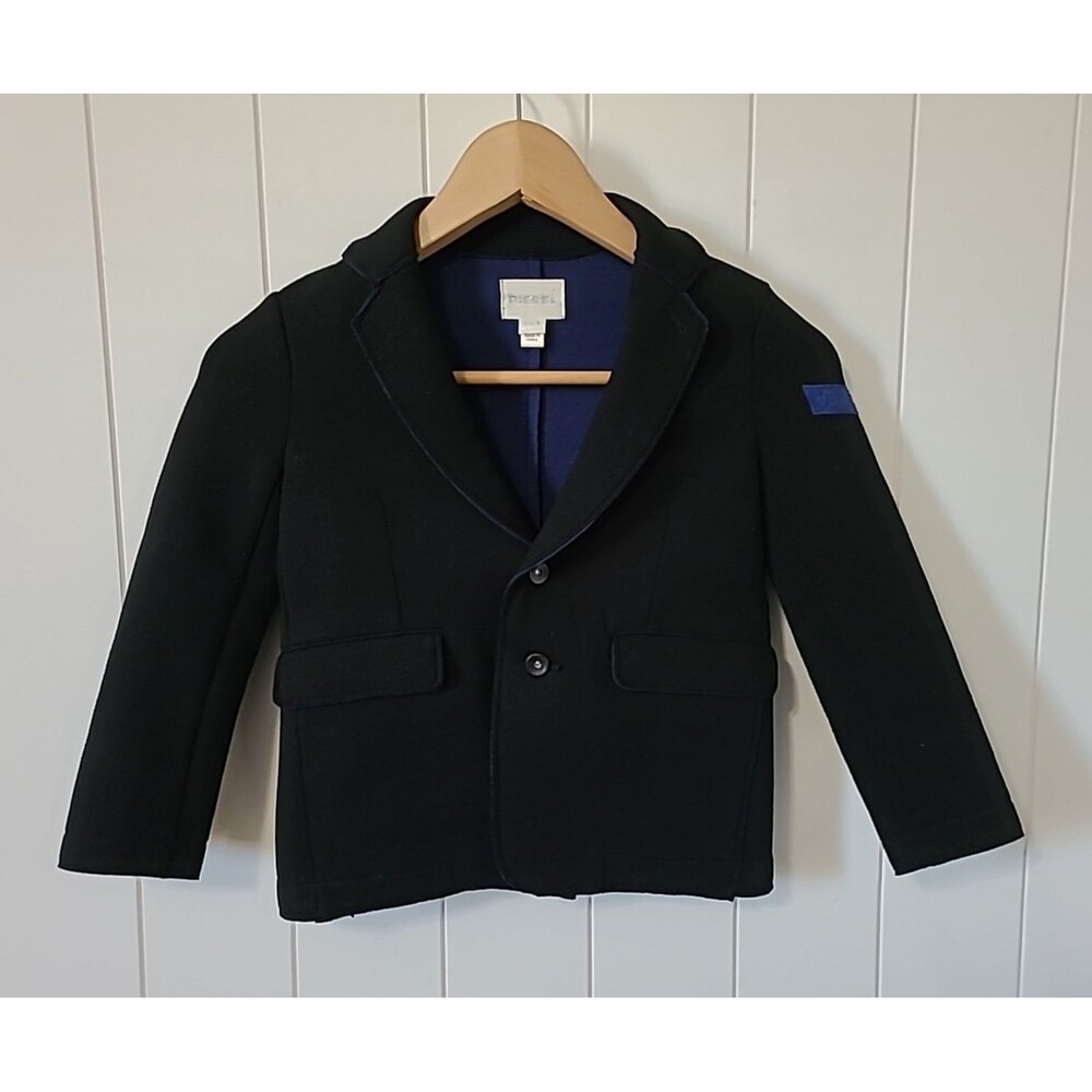 Diesel Kids Black Blazer with Blue Trim